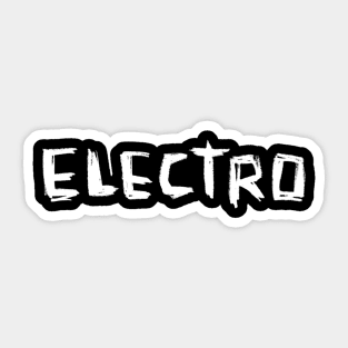 Electro Music White on Black Hand Writing Sticker